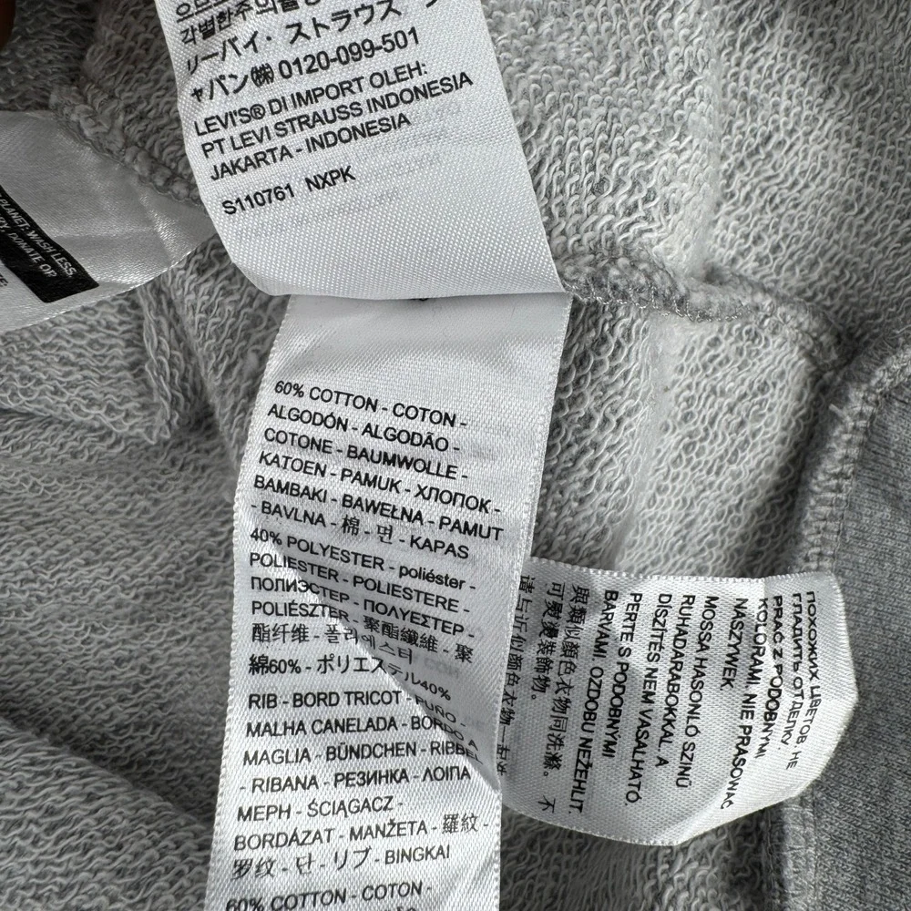 Levis‎ Silver Tab Prism Sweatshirt Hoodie Mens Large Gray Heather French Terry